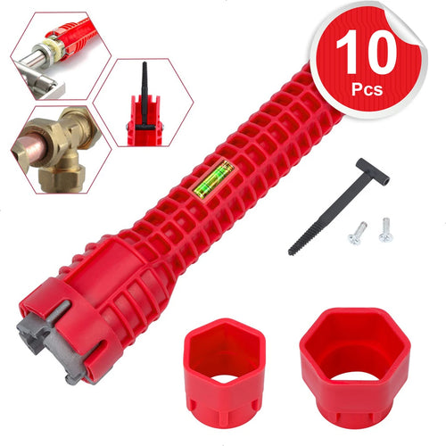 8-in-1 Pipe Wrench Kitchen Sink Faucet Pipe Repair Tool Set Double Head Wrench Plumbing Installation Tool