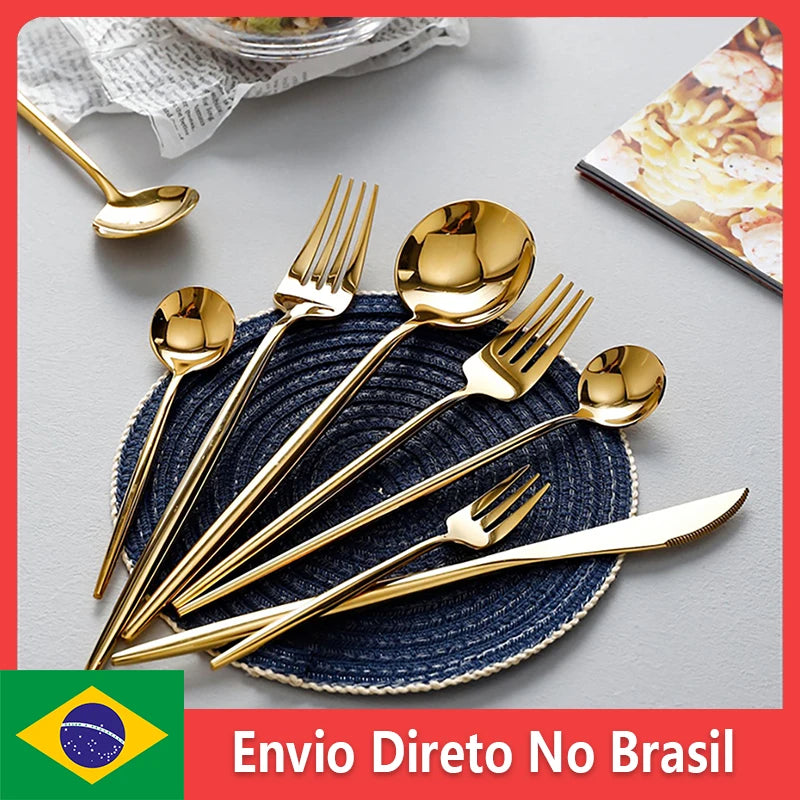 Talheres de Aço Inoxidável,Kit Cozinha Para Reuniões Familiares,Jogo de Jantar 20 Pçs