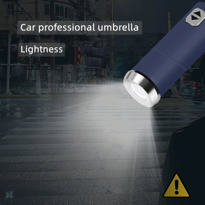 Fully Automatic UV Umbrella With LED Flashlight Reflective Stripe Reverse Umbrellas For Tesla Model 3 Model X Model S Model Y