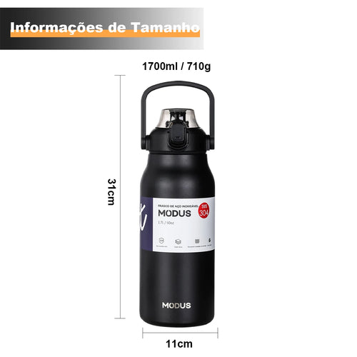 1700ml Large Capacity Stainless Steel Thermal Bottle With Straw, Outdoor Camping Gym (Purple out of stock)