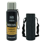 MODUS Garrafa térmica portátil de aço inoxidável, copo isolado a vácuo com corda, 1000, 1500ml