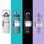 1700ml Large Capacity Stainless Steel Thermal Bottle With Straw, Outdoor Camping Gym (Purple out of stock)
