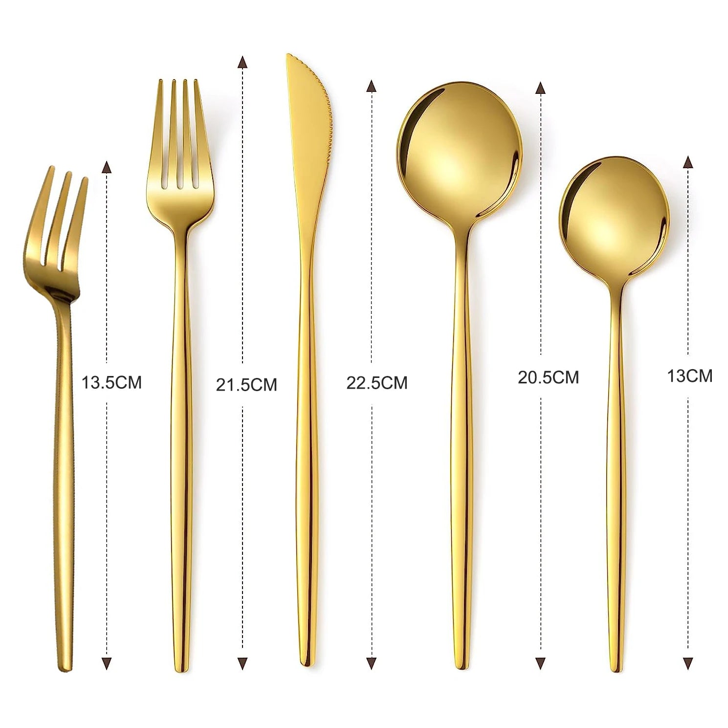MODUS Stainless Steel Cutlery Set, Five Types Tableware With Forks and Dessert Spoons 20PCS