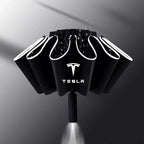 Fully Automatic UV Umbrella With LED Flashlight Reflective Stripe Reverse Umbrellas For Tesla Model 3 Model X Model S Model Y