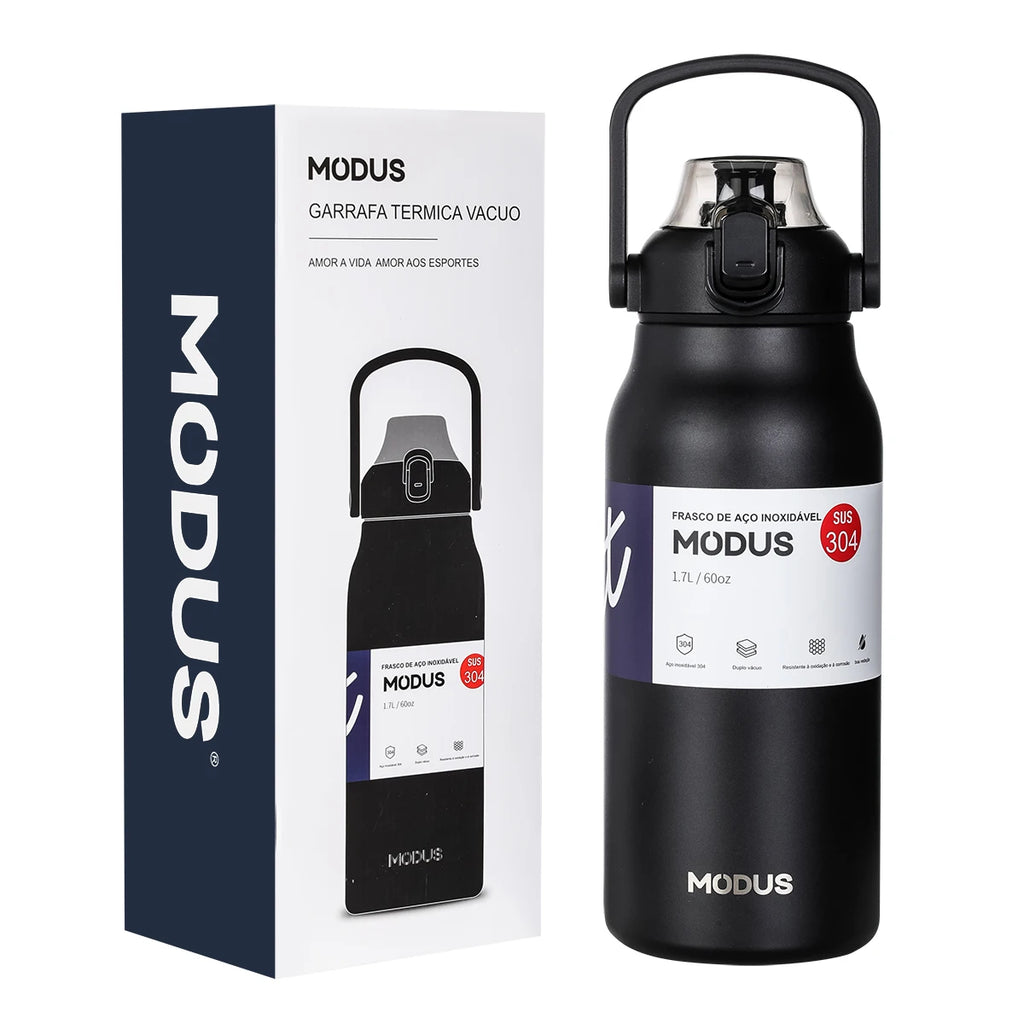 1700ml Large Capacity Stainless Steel Thermal Bottle With Straw, Outdoor Camping Gym (Purple out of stock)