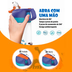 BPA Free Vacuum Water Bottle for Children Healthy Straw Cute Dinosaur Standard 350ML