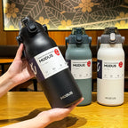 1700ml Large Capacity Stainless Steel Thermal Bottle With Straw, Outdoor Camping Gym (Purple out of stock)