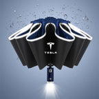 Fully Automatic UV Umbrella With LED Flashlight Reflective Stripe Reverse Umbrellas For Tesla Model 3 Model X Model S Model Y