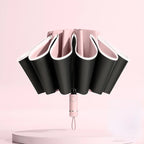Men Women Umbrella  Fully Automatic Reverse Folding Umbrella with Windproof Reflective Stripe UV Umbrellas