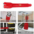 8-in-1 Pipe Wrench Kitchen Sink Faucet Pipe Repair Tool Set Double Head Wrench Plumbing Installation Tool