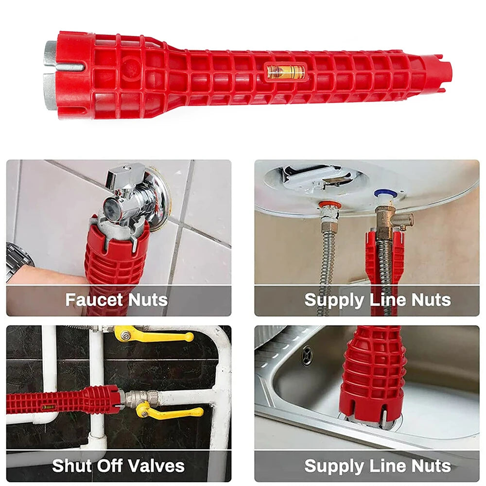 8-in-1 Pipe Wrench Kitchen Sink Faucet Pipe Repair Tool Set Double Head Wrench Plumbing Installation Tool