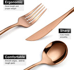 MODUS Stainless Steel Cutlery Sets, Crockery, Steak Forks, Dessert Spoons, Fruit Forks, for Banquet, 24PCS