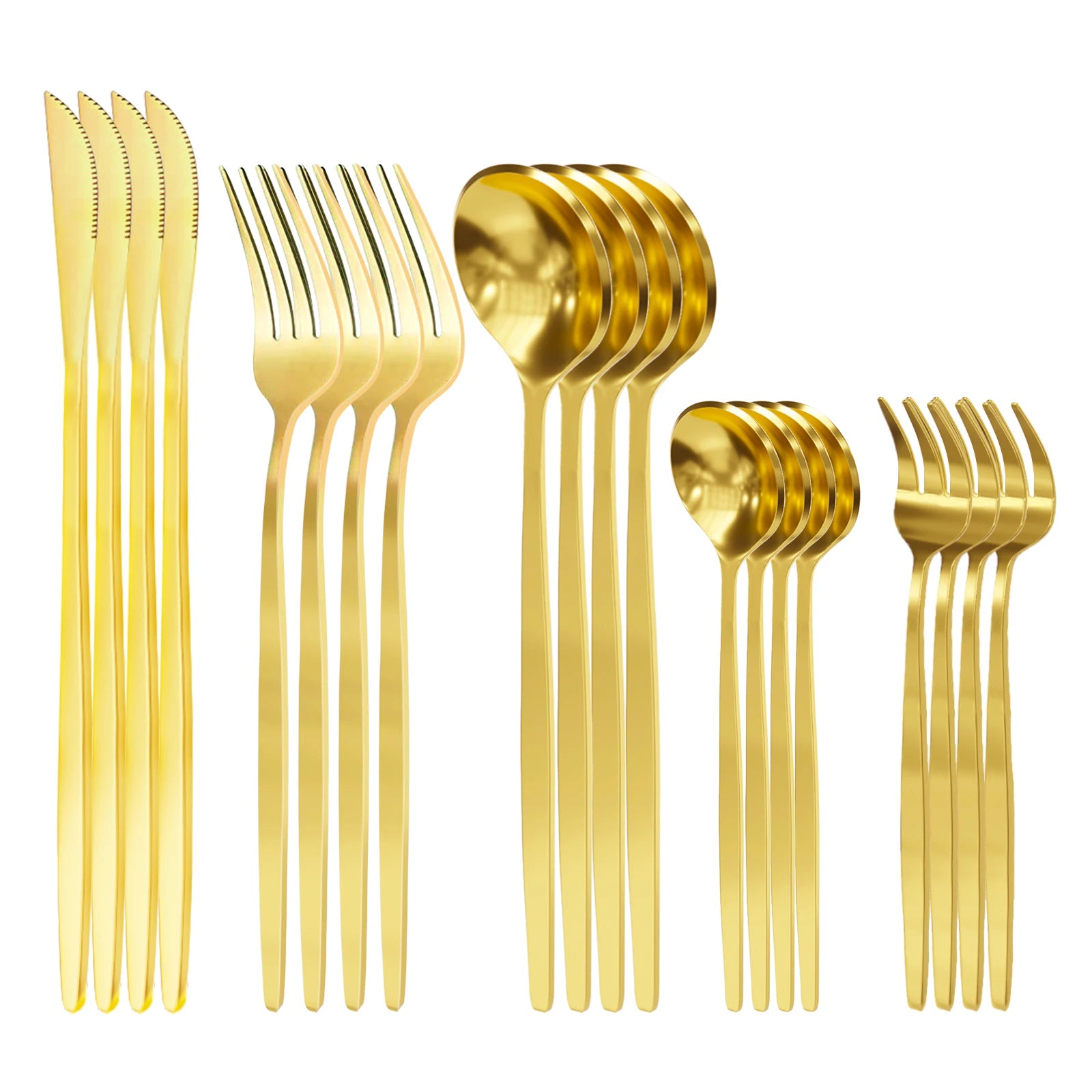 MODUS Stainless Steel Cutlery Set, Five Types Tableware With Forks and Dessert Spoons 20PCS