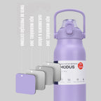 1700ml Large Capacity Stainless Steel Thermal Bottle With Straw, Outdoor Camping Gym (Purple out of stock)