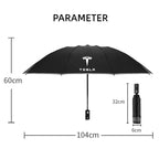 Fully Automatic UV Umbrella With LED Flashlight Reflective Stripe Reverse Umbrellas For Tesla Model 3 Model X Model S Model Y