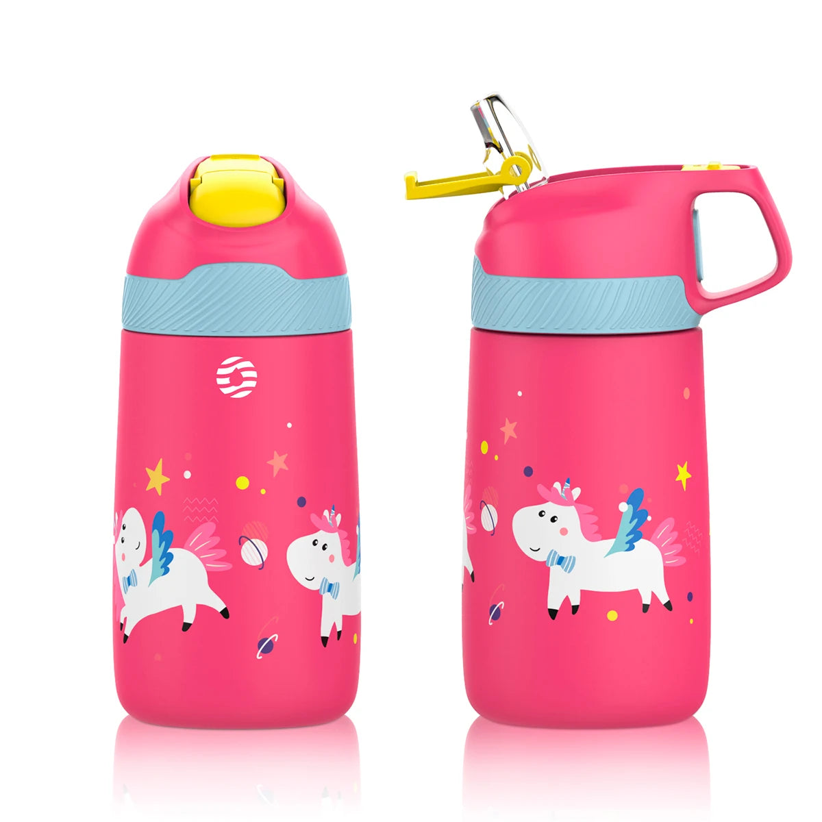 BPA Free Vacuum Water Bottle for Children Healthy Straw Cute Dinosaur Standard 350ML