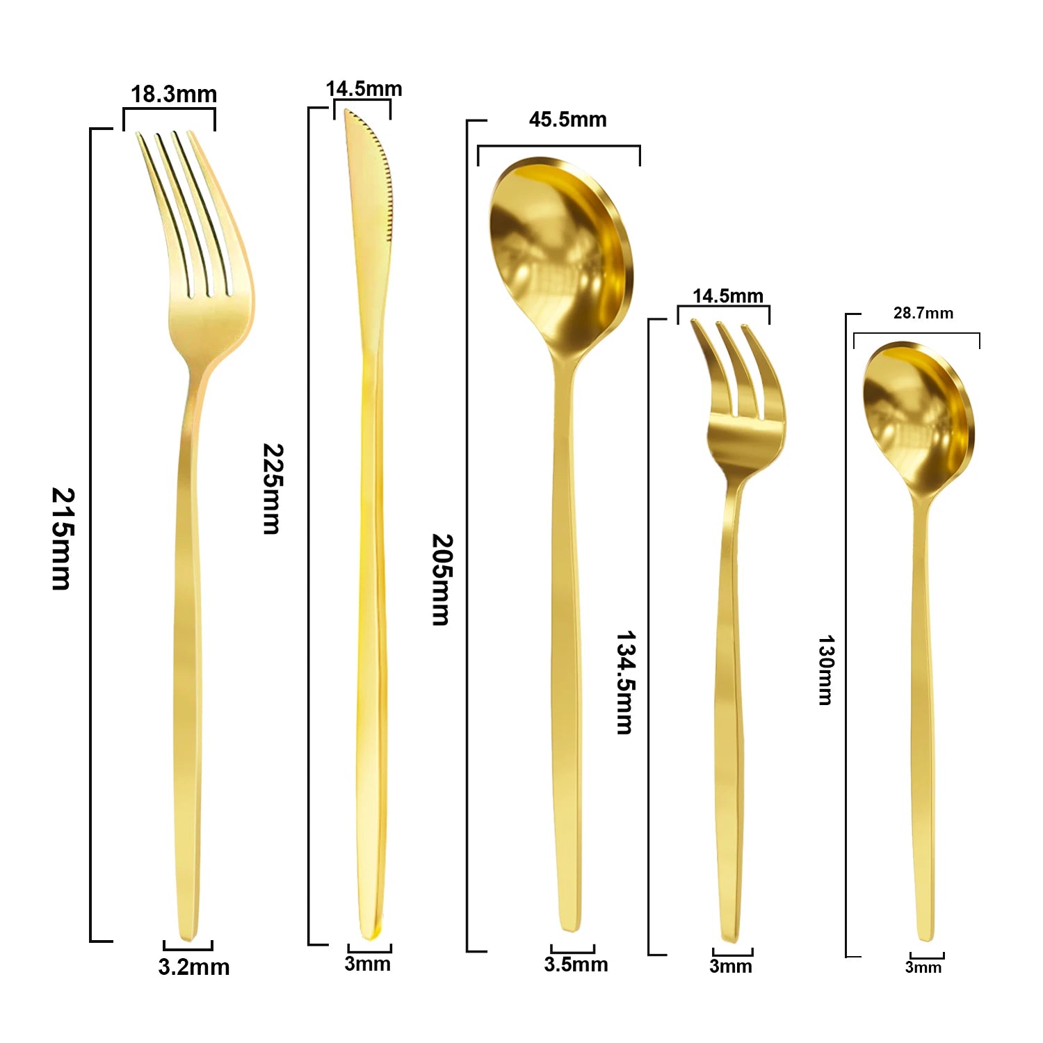 MODUS Stainless Steel Cutlery Set, Five Types Tableware With Forks and Dessert Spoons 20PCS