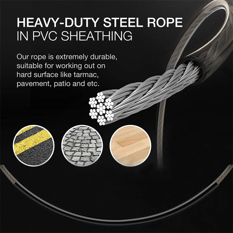 Skid Steel Rope, Ball Bearings, High Weighted, Non-slip Handles, Fitness Workout, Fast Speed, Slim Body