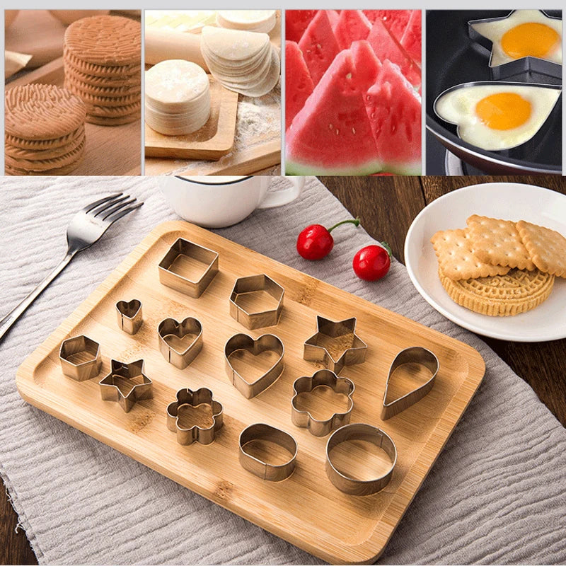 Conjunto de mini cortadores de biscoito, 30 pequenos carimbos de biscoito de aço inoxidável