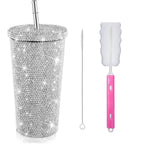 750ml Stainless Steel Double Layer Thermal Bottle for Women Glitter Cup Rhinestone Gift Water Bottle 600 ml