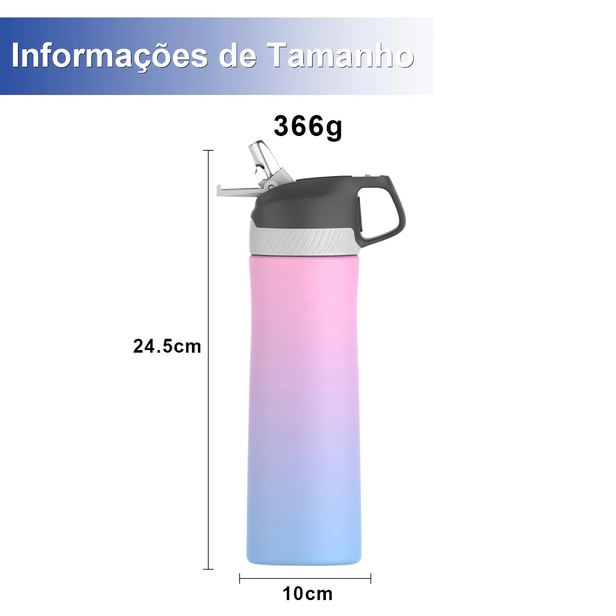 FEIJIAN 316 Stainless Steel Thermal Water Bottle, Multicolor Gradual Water Bottle, Vacuum Insulation For Fitness, Fashion