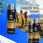 MODUS Garrafa térmica portátil de aço inoxidável, copo isolado a vácuo com corda, 1000, 1500ml