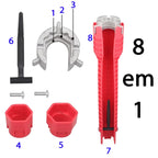 8-in-1 Pipe Wrench Kitchen Sink Faucet Pipe Repair Tool Set Double Head Wrench Plumbing Installation Tool