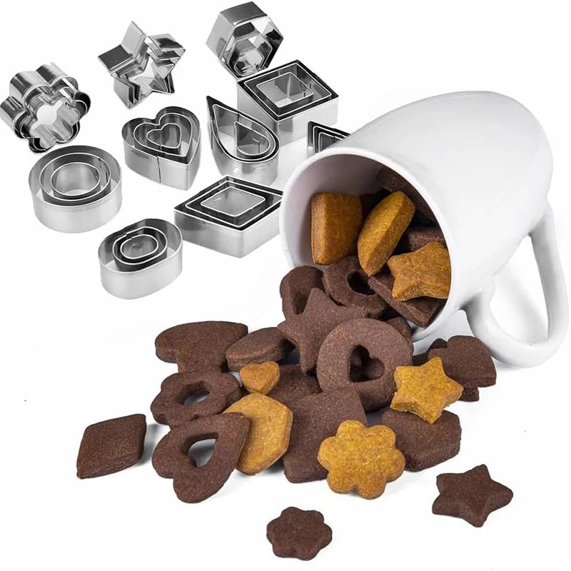 Conjunto de mini cortadores de biscoito, 30 pequenos carimbos de biscoito de aço inoxidável