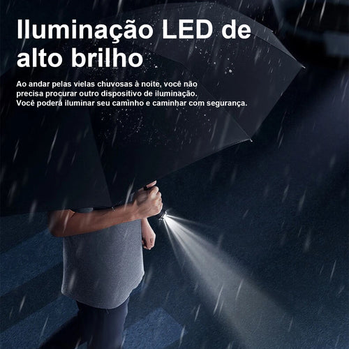 10-Bone Automatic Folding Umbrella with LED Lights, Portable Umbrella,Ultraviolet,Thick and Durable,Windproof,Rainproof,Umbrella