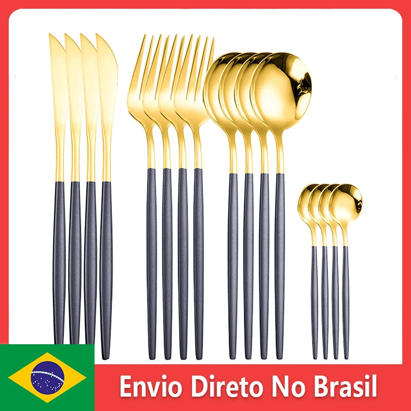 MODUS Cutlery Sets, Stainless Steel, Four Types of Dinnerware, Knife, Forks, Two Types of Spoons, Cutlery, 24PCS